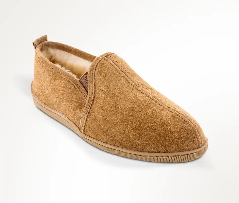 Men's Minnetonka Twin Gore Sheepskin Slipper #3731 - Minnetonka Moccasins
