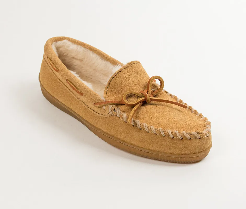 Men's Minnetonka Pile Lined Hardsole Moccasin Slipper #3901 - Minnetonka Moccasins