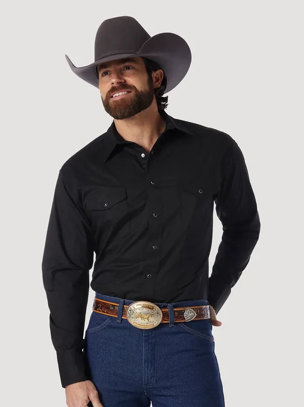 Men's Wrangler Authentic Sport Western Snap Front Shirt #71105BK