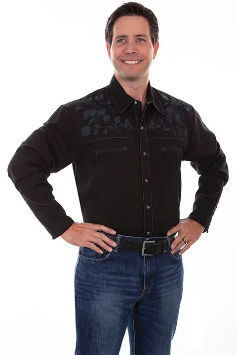 Men's Scully Snap Front Shirt #P-893BLK