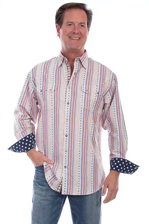 Men's Scully Snap Front Shirt #PS-253RWB