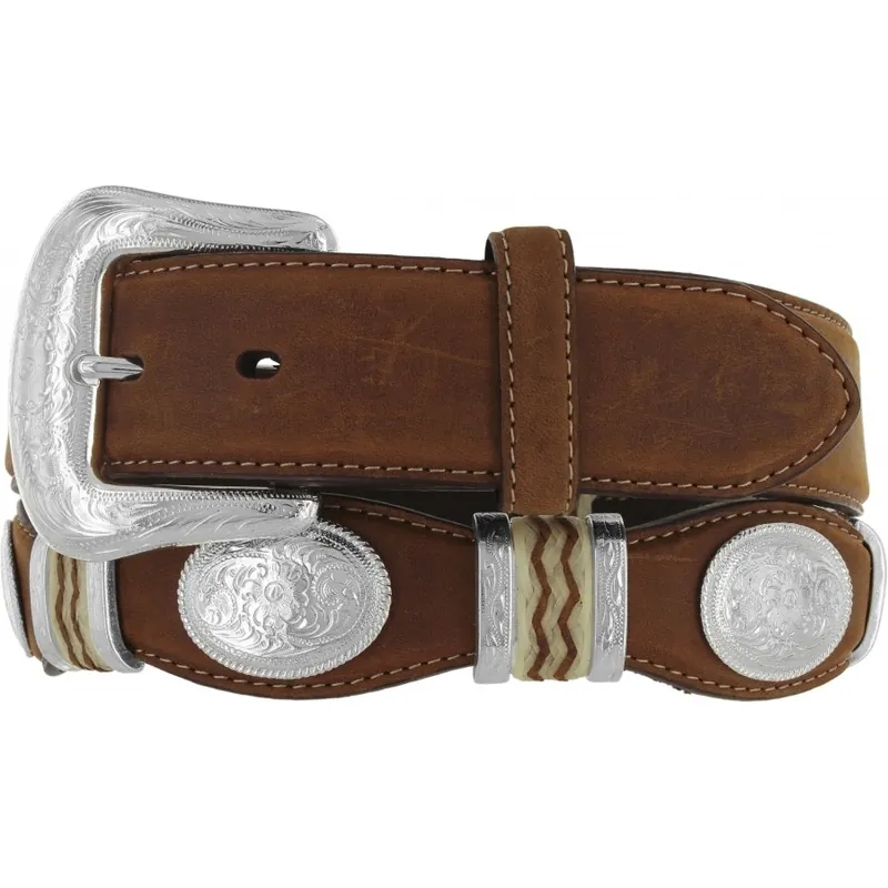 Men's Brighton Brown With Conchos Belt #9119L - TONY LAMA
