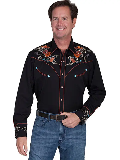 Men's Scully Snap Front Shirt #P-842BLK