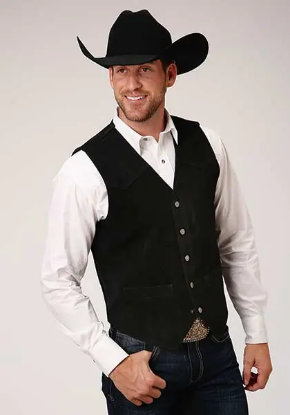 Men's Roper Suede Vest #02-075-0500-0509BL
