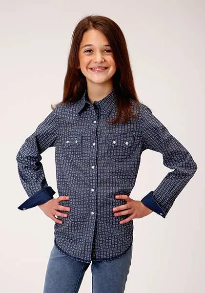 Girl's Roper Snap Front Shirt #03-080-0064-0771BU-C