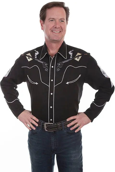 Men's Scull Snap Front Shirt #P-864