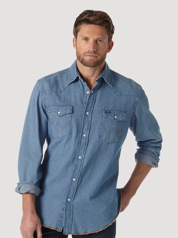 Men's Wrangler Authentic Cowboy Cut Snap Front Work Shirt #70127SWX
