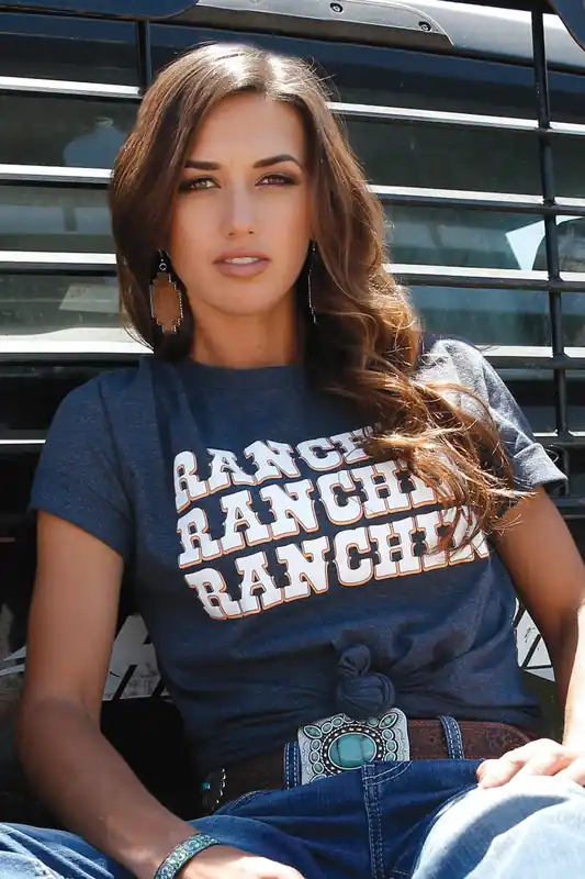 Women's Cruel Girl Ranchin' T-Shirt #CTT7385002-C
