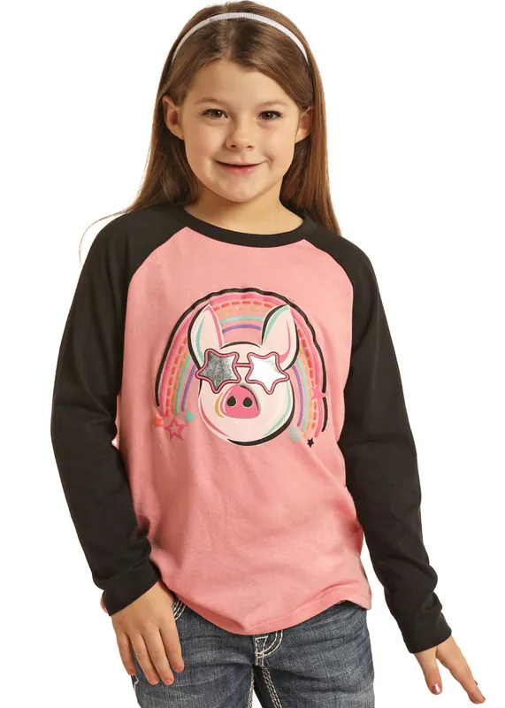 Girl's Rock & Roll Cowgirl T-Shirt #RRGT22R06X-C