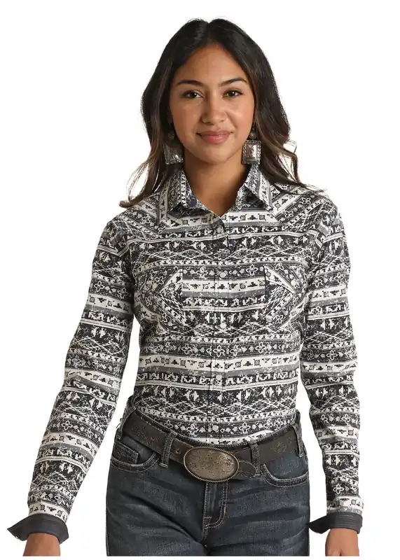 Women's Rough Stock Snap Front Shirt #RSWSOSRYTC-C