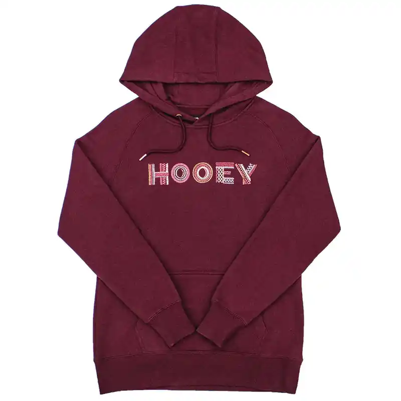 Women's Hooey Maroon Artisan Hoodie #HH1196BU-C