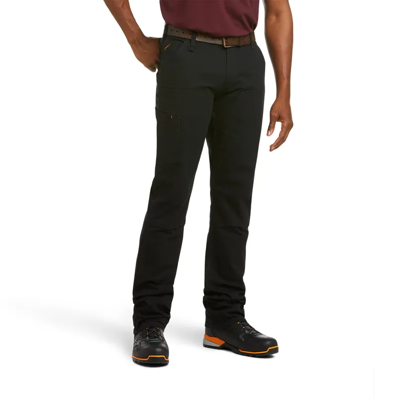 Men's Ariat Rebar Double Front Black Pant #10030231