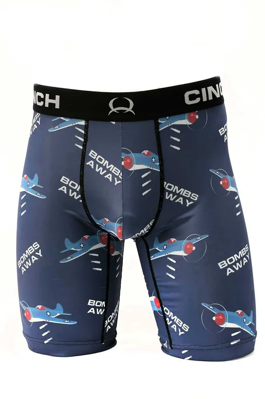 Men's Cinch Bombs Away Boxer Briefs #MXY6001023BLU