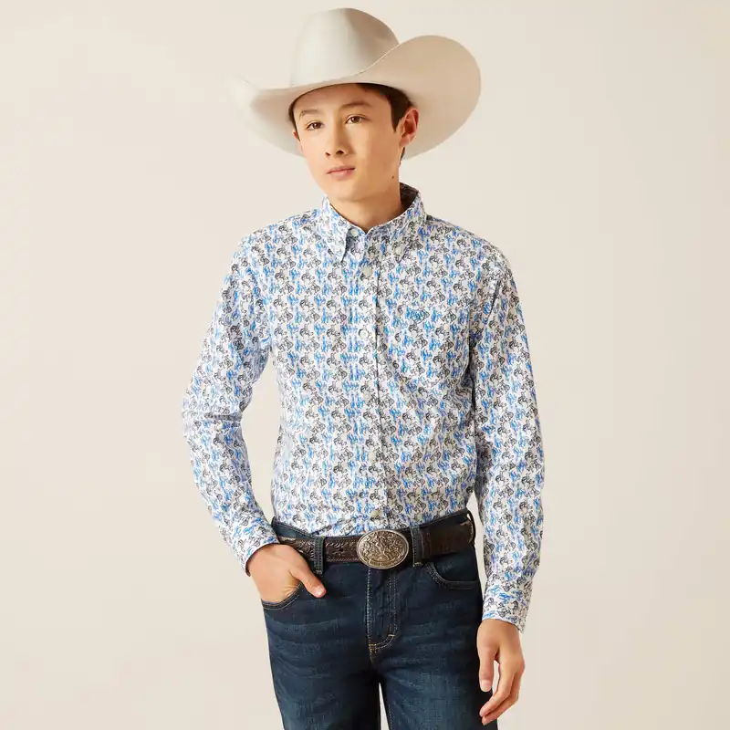 Boy's Ariat Peerce Classic Fit Button Down Shirt #10047296-C