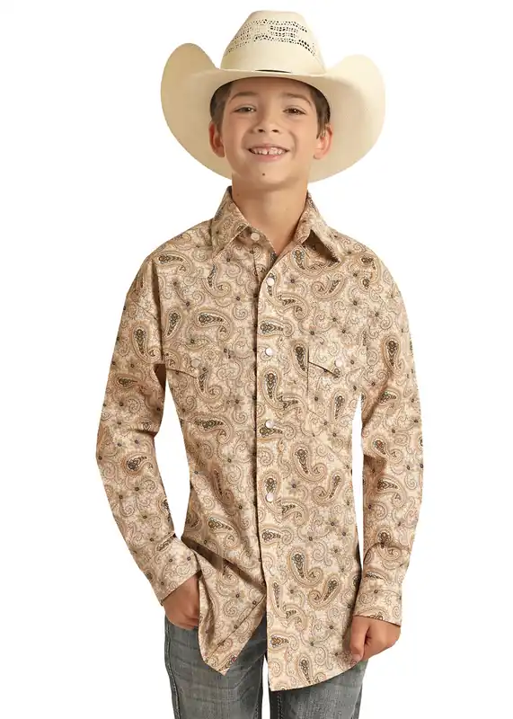 Boy's Rock & Roll Paisley Snap Front Shirt #RRBSOSR0QA-C