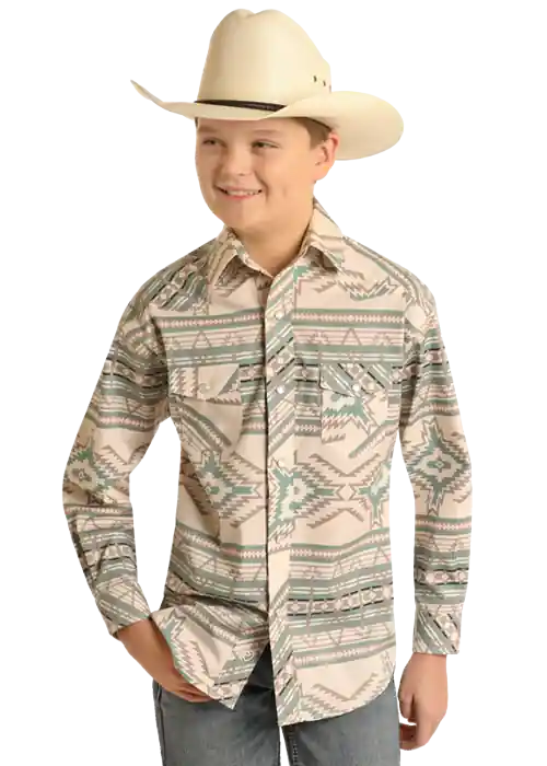 Boy's Rock & Roll Cowboy Snap Front Shirt #RRBSOSR0R7-C
