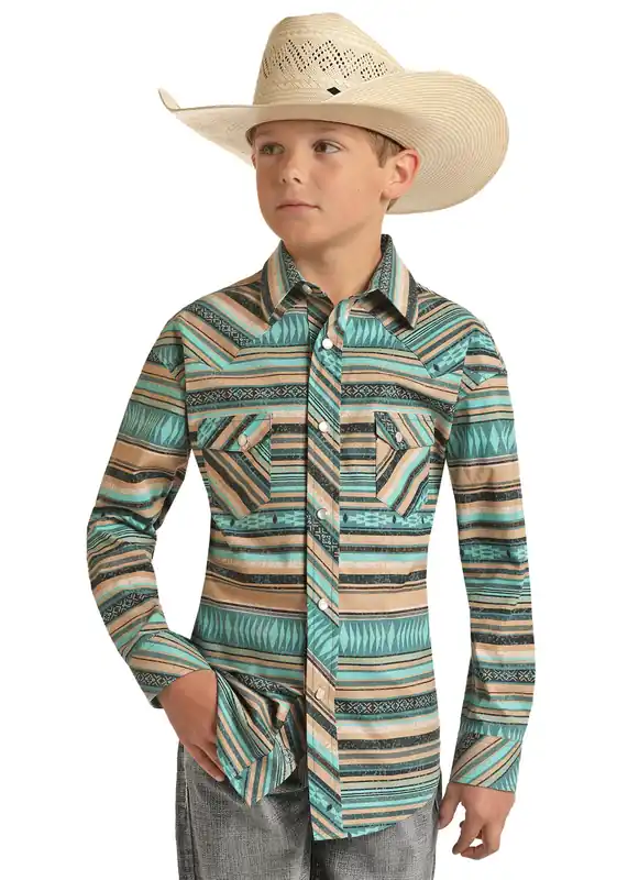 Boy's Rock & Roll Cowboy Snap Front Shirt #RRBSOSR0PZ-C