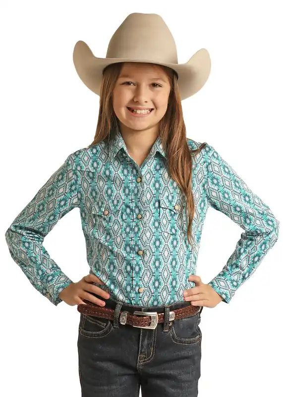 Girl's Panhandle Snap Front Shirt #BGN2S02149-C