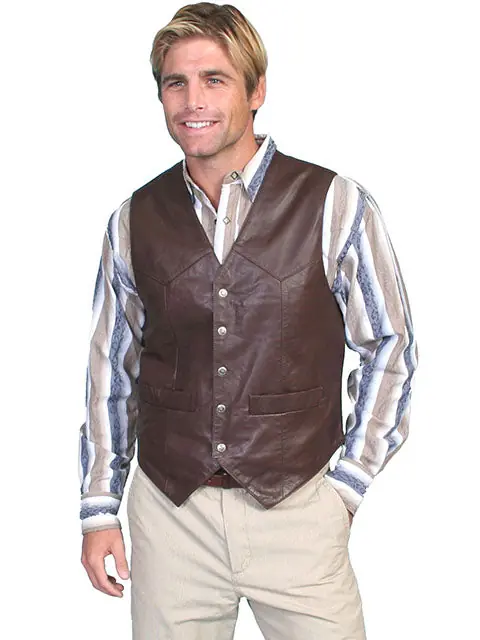 Men's Scully Leather Vest #507X