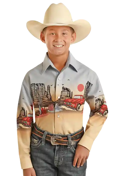 Boy's Panhandle Snap Front Shirt #SBN2S03209 - ROCK & ROLL COWBOY
