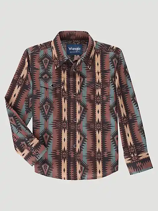 Boy's Wrangler Checotah Snap Front Shirt #112337430-C