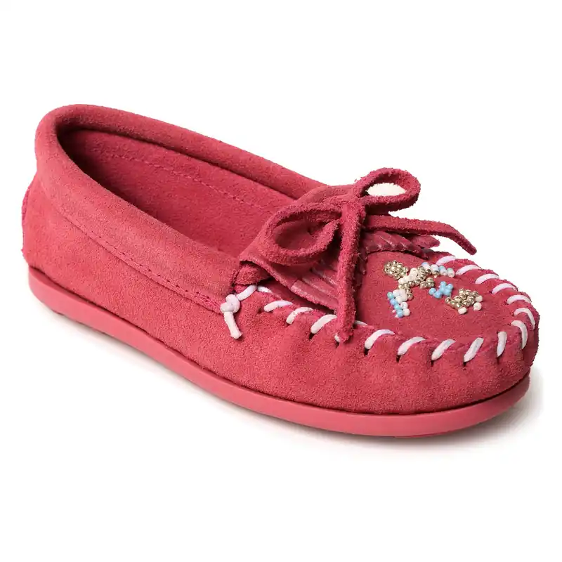 Children's Minnetonka Thunderbird Animikii Hardsole Moccasin #2605TB
