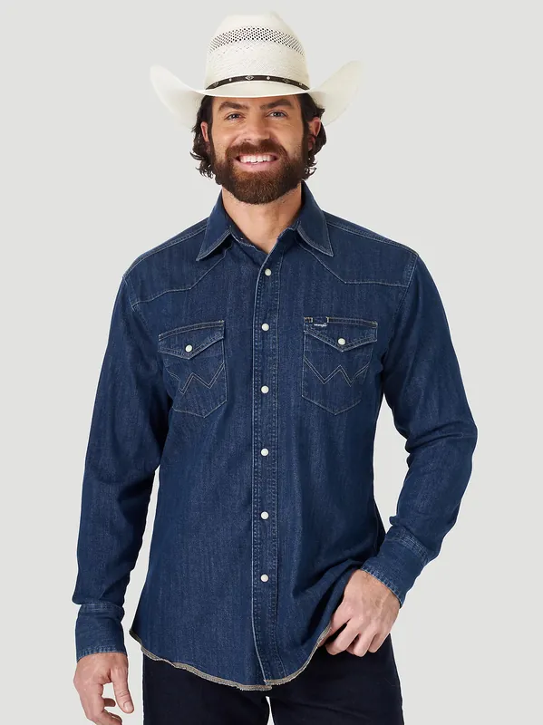 Men's Wrangler Cowboy Cut Snap Front Work Shirt #MS1041DX