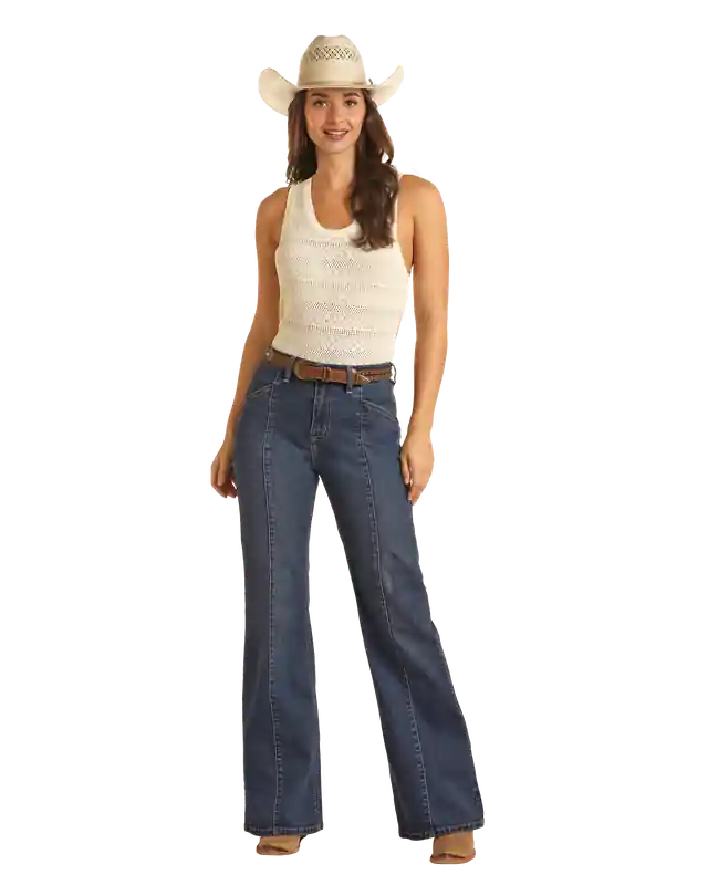 Women's Rock & Roll Cowgirl Flare Jean #BW6HD03996-C