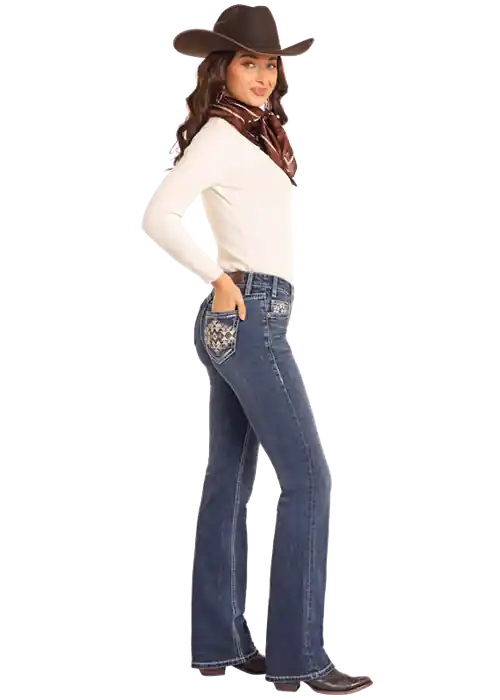 Women's Rock & Roll Cowgirl Bootcut Jean #BW4MD04771-C
