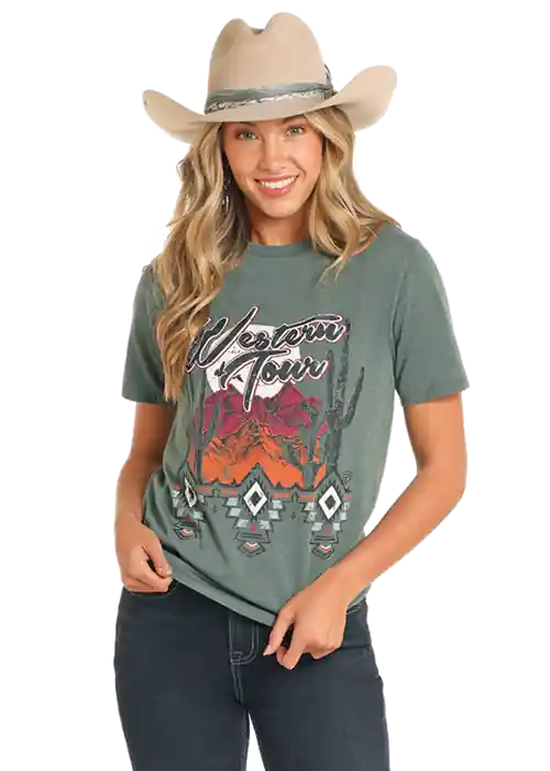 Women's Rock & Roll Cowgirl T-Shirt #BW21T04525-C