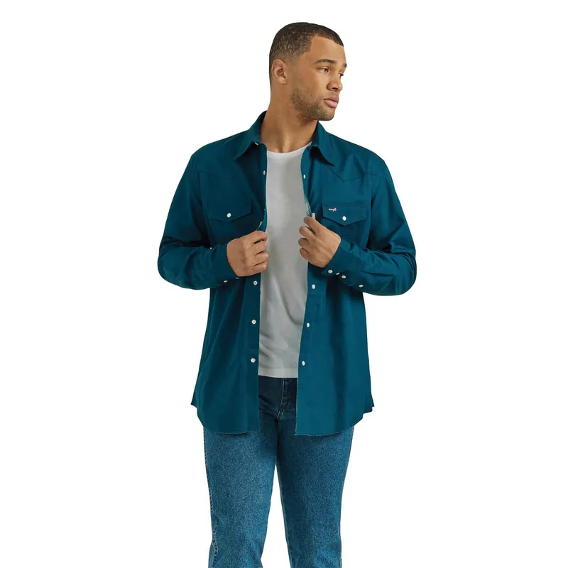Men's Wrangler Flannel Lined Snap Front Work Shirt #112352657X