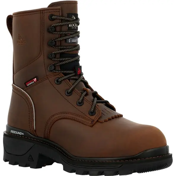 Men's Rocky Rams Horn Logger Insulated Waterproof Work Boot #RKK0478-C