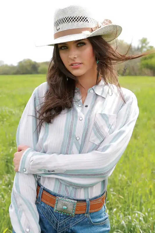 Women's Cruel Girl Snap Front Shirt #CTW7486002