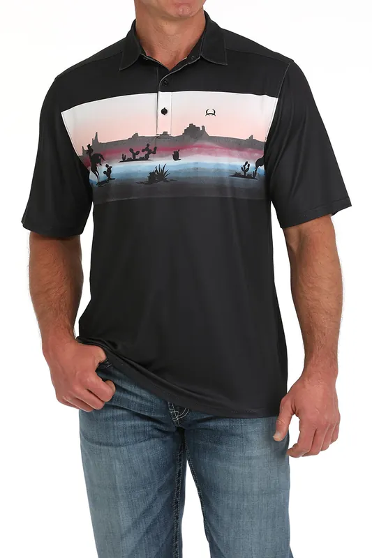 Men's Cinch Wild West Polo Shirt #MTK1863044