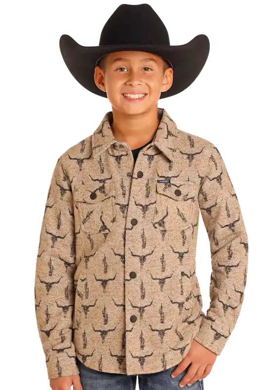 Boy's Rock & Roll Cowboy Shirt Jacket #BK92C04318