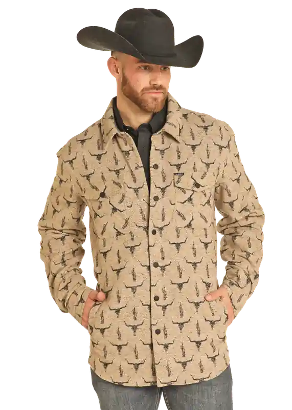 Men's Rock & Roll Cowboy Shirt Jacket #BM92C04318-C