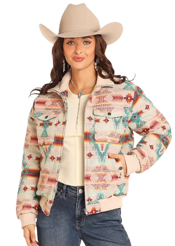 Women's Rock & Roll Cowgirl Bomber Jacket #BW92C04331-C