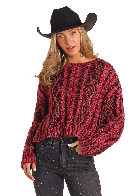 Women's Rock & Roll Cowgirl Sweater #BW32T05271-C