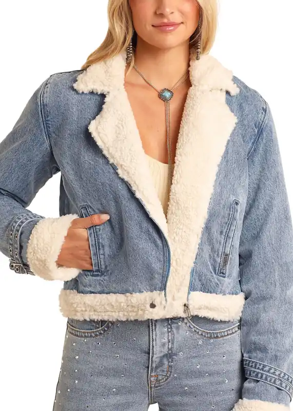 Women's Rock & Roll Cowgirl Denim Jacket #BW92D05346-C