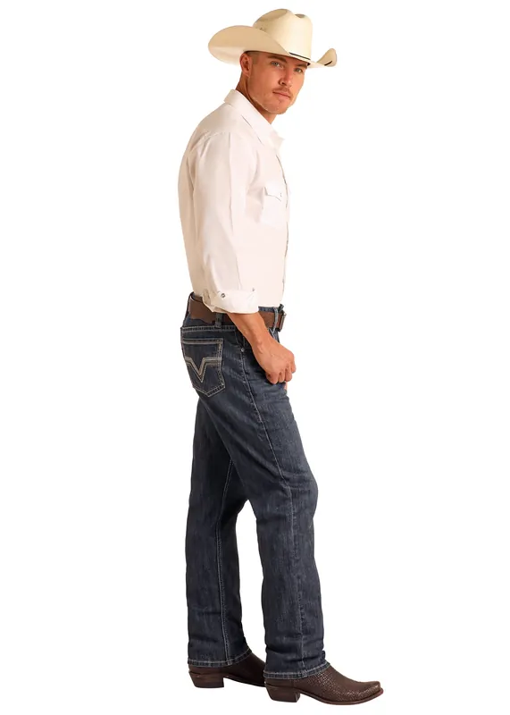 Men's Rock & Roll Cowboy Alpha Tapered Bootcut Jean #BMHBD06234