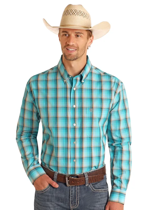Men's Rock & Roll Cowboy Button Down Shirt #BMB2S05852-C