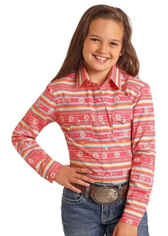 Girl's Panhandle Snap Front Shirt #LGN2S06114 - WHISKEY BENT