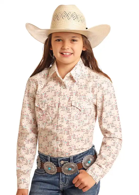 Girl's Panhandle Snap Front Shirt #LGN2S06118 - WHITE LABEL