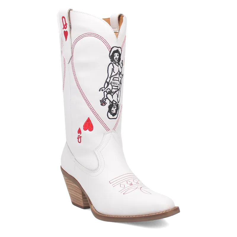 Women's Dingo Queen Of Hearts Leather Western Boot #DI174