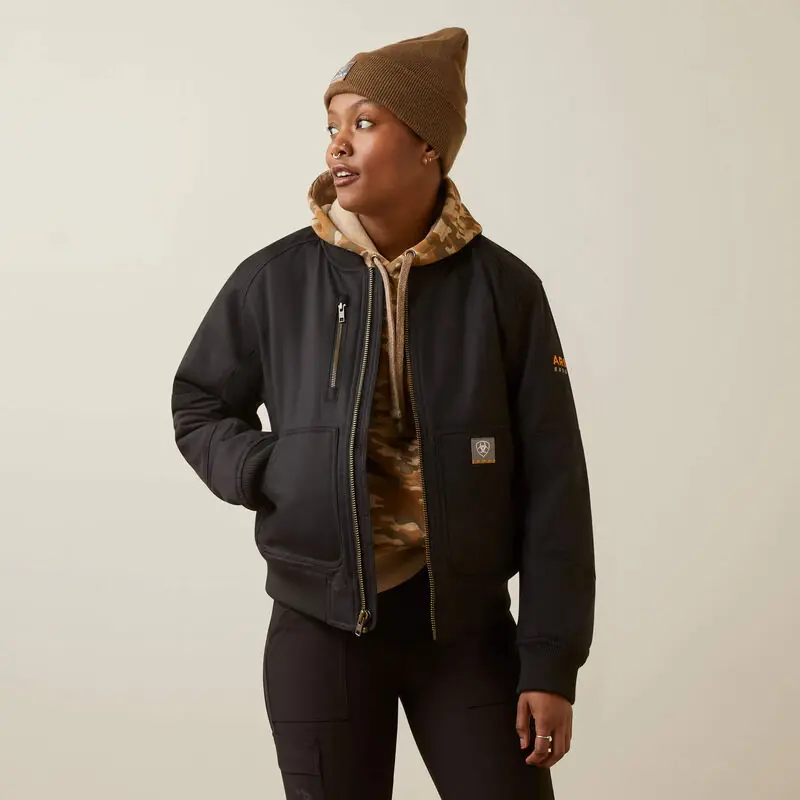 Women's Ariat Rebar Stretch Canvas Bomber Jacket #10046383