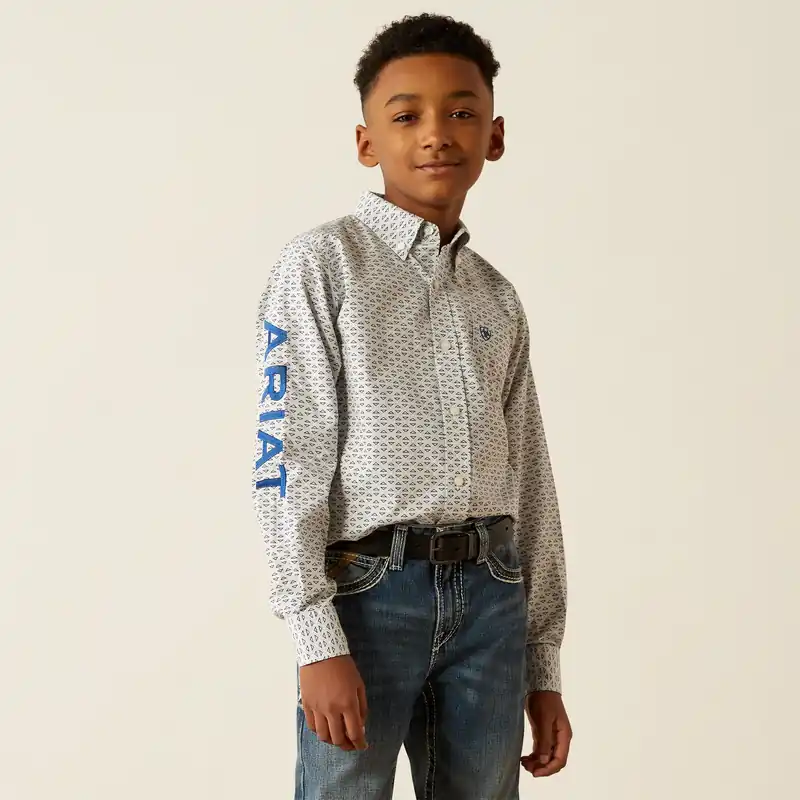 Boy's Ariat Team Drew Classic Fit Button Down Shirt #10054796 - High Country Western Wear
