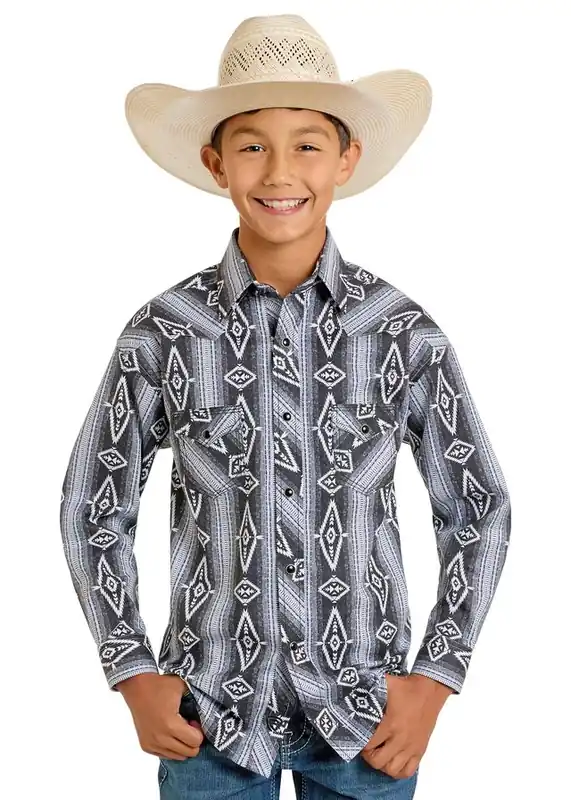 Boy's Rock & Roll Cowboy Snap Front Shirt #BBN2S06473