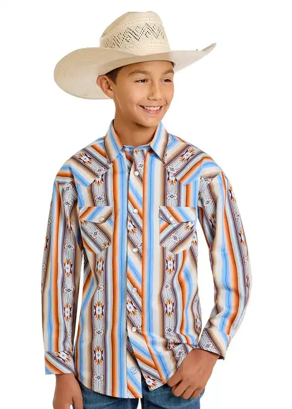 Boy's Rock & Roll Cowboy Snap Front Shirt #BBN2S06498
