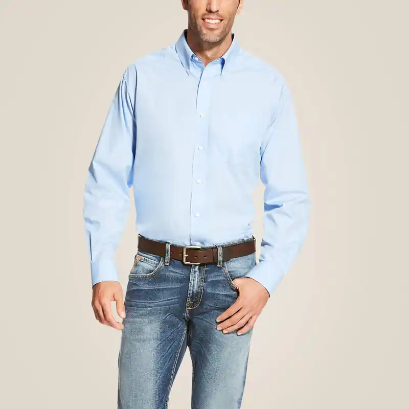 Men's Ariat Wrinkle Free Solid Classic Fit Button Down Shirt #10020329X - High Country Western Wear