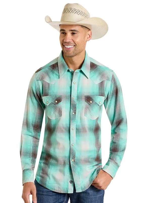 Men's Rock & Roll Cowboy Snap Front Shirt #BMN2S06485-C